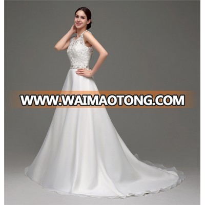 Hot sell cheap luxury ladies crochet lace backless saudi arabian wedding dress for bride