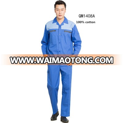 2018 Industrial Working Workwear Factory Price Long Sleeves Blue Workwear  For men 100 % cotton work wear